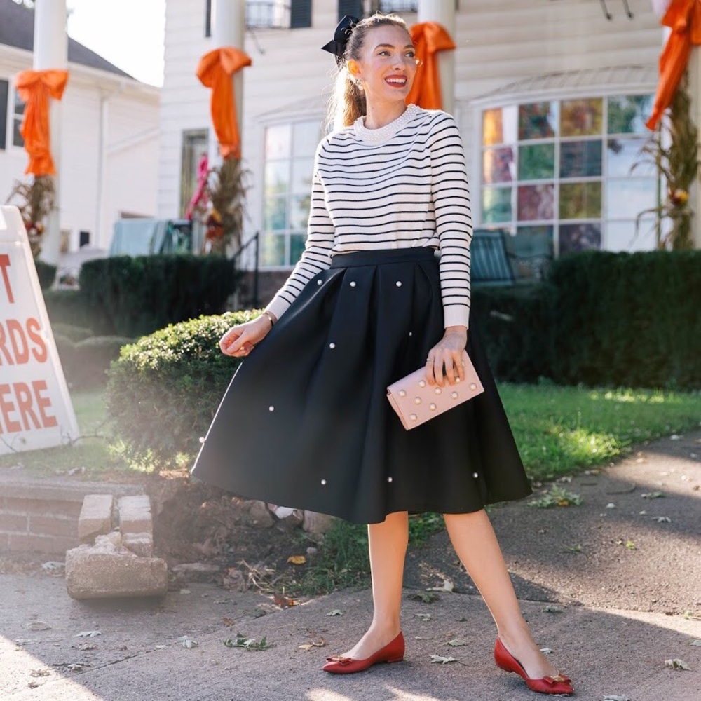 Pearl embellished skirt